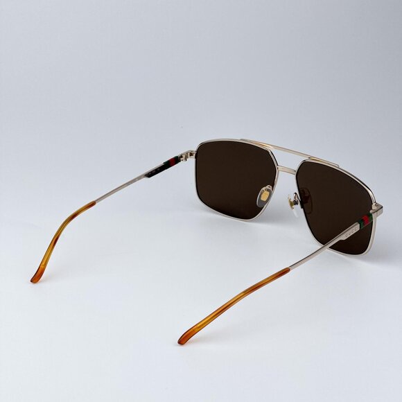 Gucci GG1676S 002 Men NAVIGATOR BRAND NEW Sunglasses Gold Brown Aviator - Picture 4 of 12
